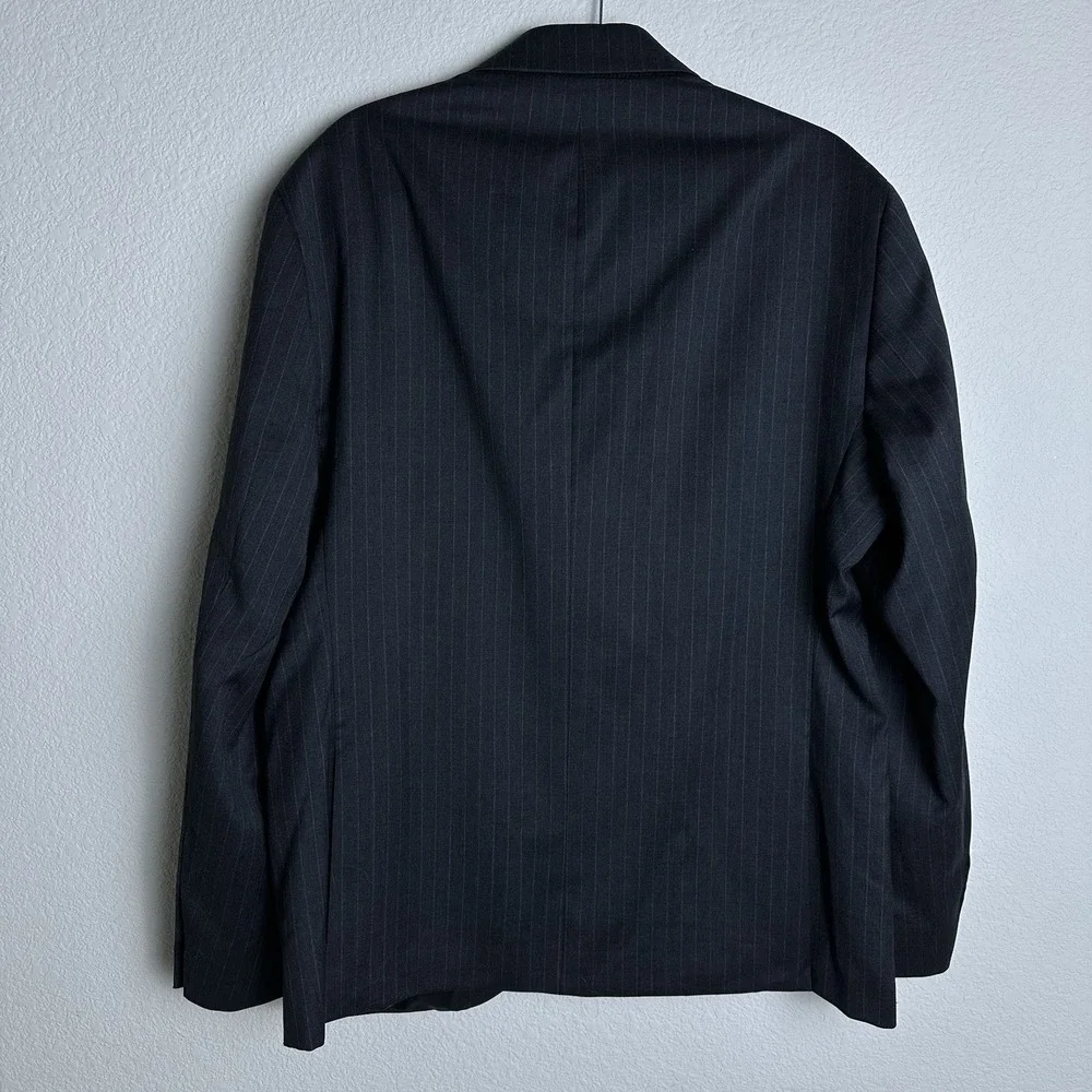 Zara Man Sartorial Blazer 44 100% Italian Wool‎ Pinstripe Charcoal Grey 5955/063